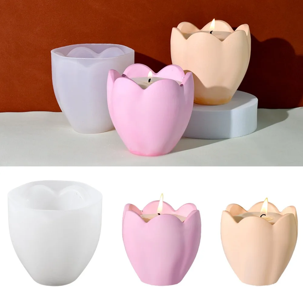 Soap Making Gifts - Tulip Candle Holder Silicone Moulds Flower