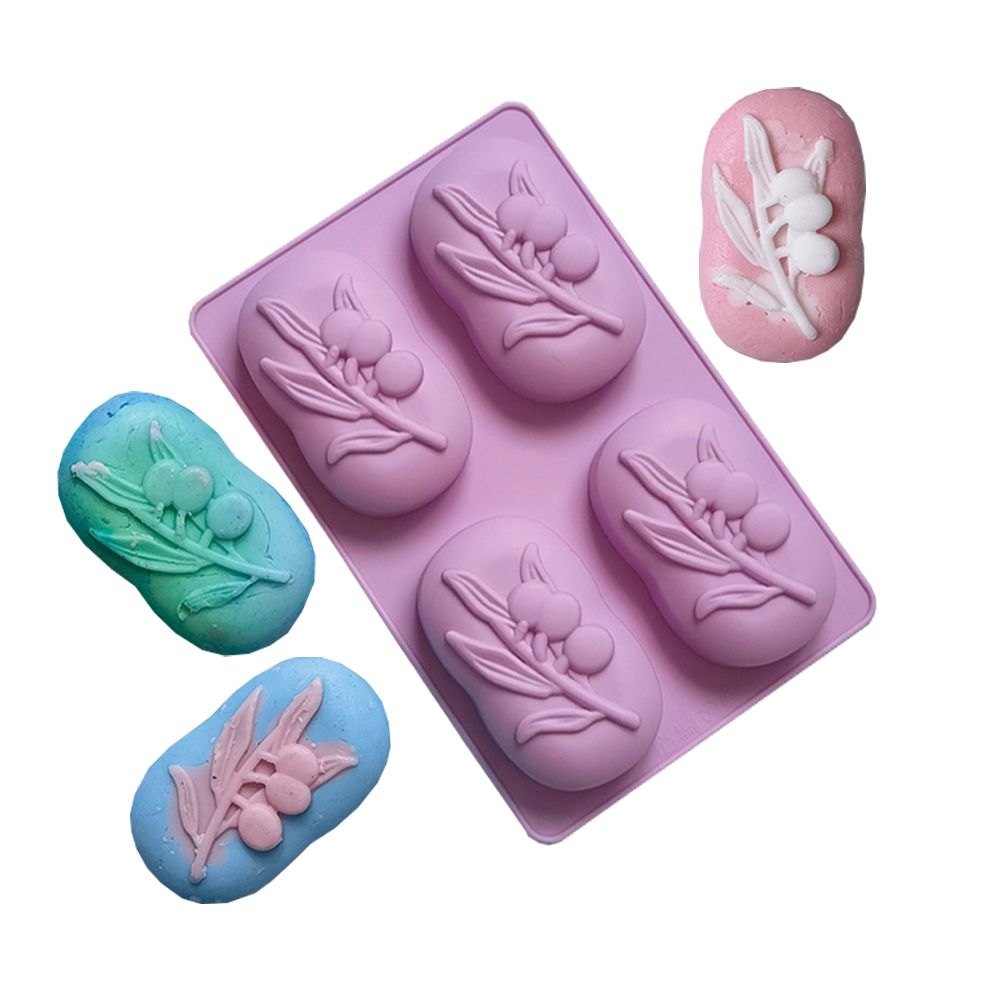 4 Cavities Oval Olive Tree Sil - Soap Making Kit For Beginners 评论和价格