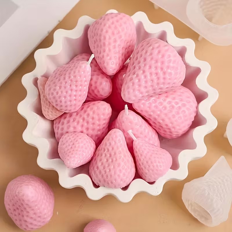 Strawberry Silicone Candle Mol - Soap Making Ins 评论和价格