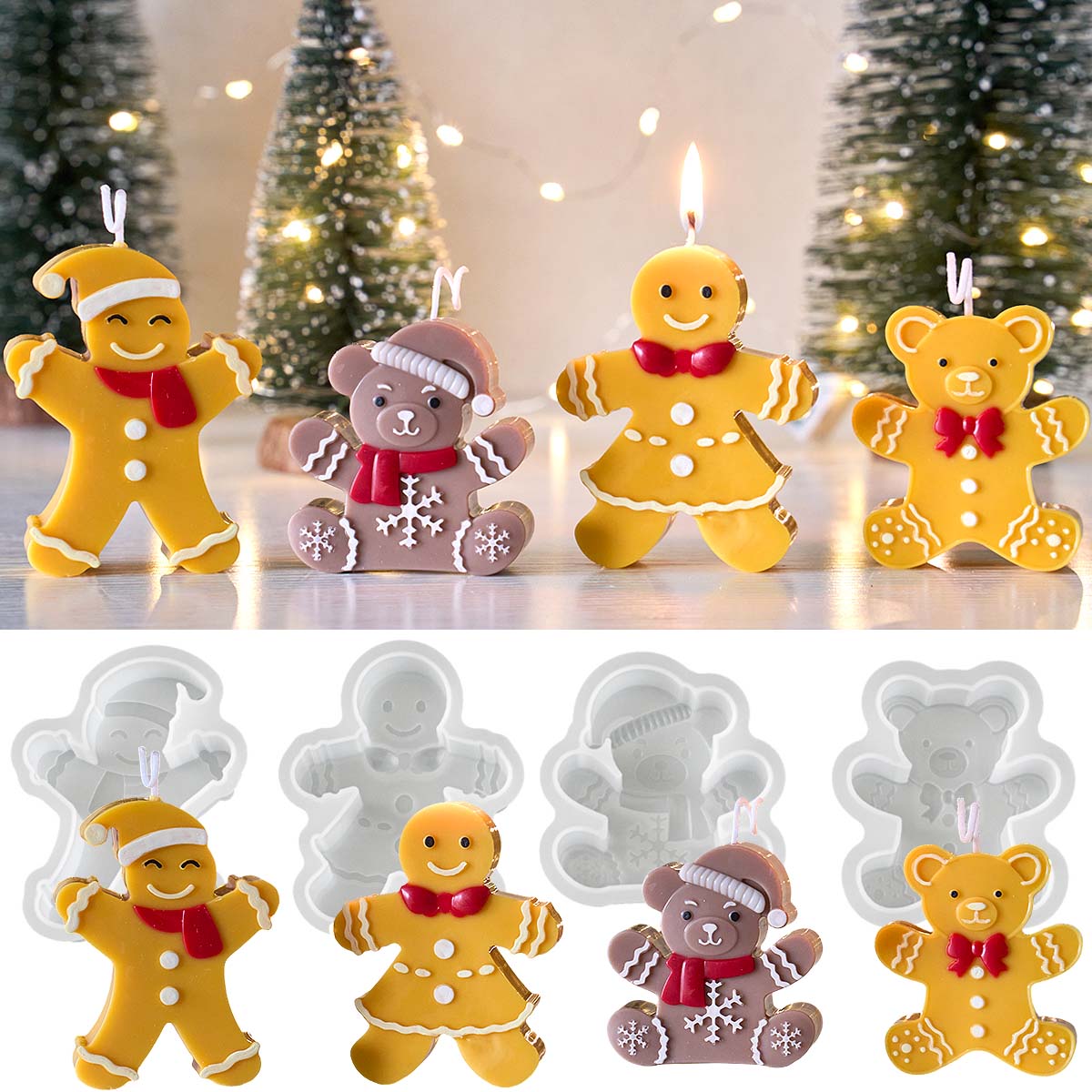 Gingerbread Man Bear Silicone  - Soap Making Gifts 评论和价格